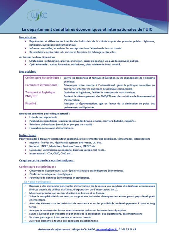 L'UIC à vos côtés pour encourager et développer votre stratégie en matière d'économie et de politique internationale